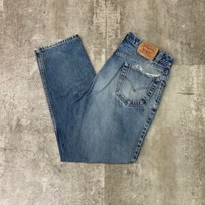 Vintage 90’s Faded Distressed Baggy Levi's 505 Jeans 34x31